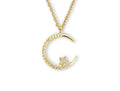 COLLAR BRILLANTE DE LUNA Y ESTRELLAS