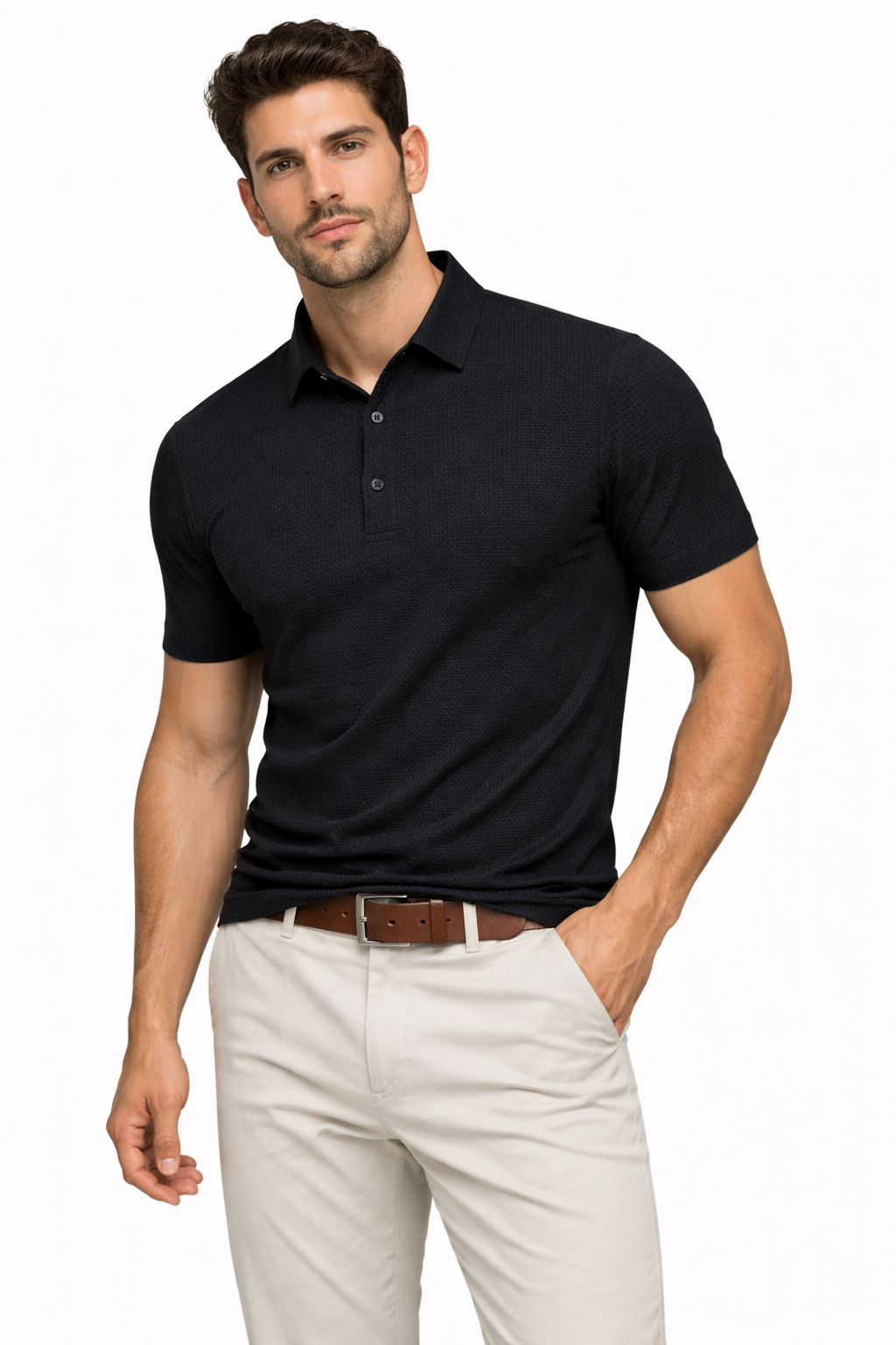 CAMISA DE MANGA CORTA TRANSPIRABLE CONFECCIONADA EN SEDA