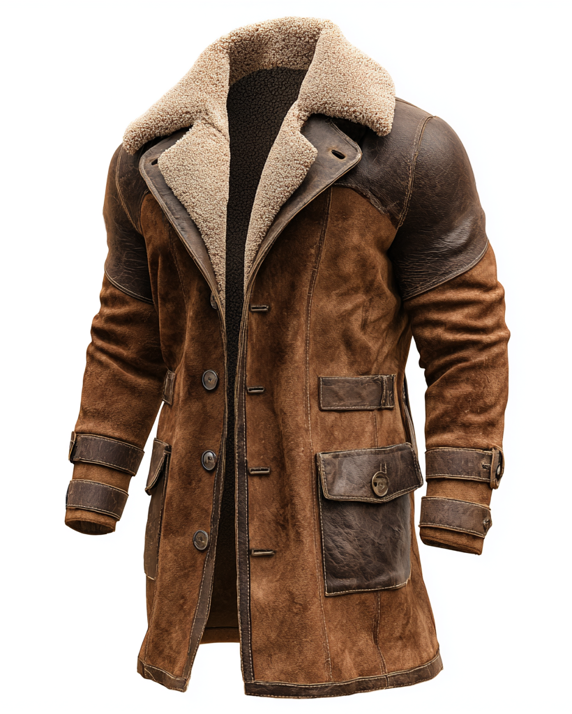 DON GASPAR | ABRIGO VINTAGE DE CUERO CON PELAJE