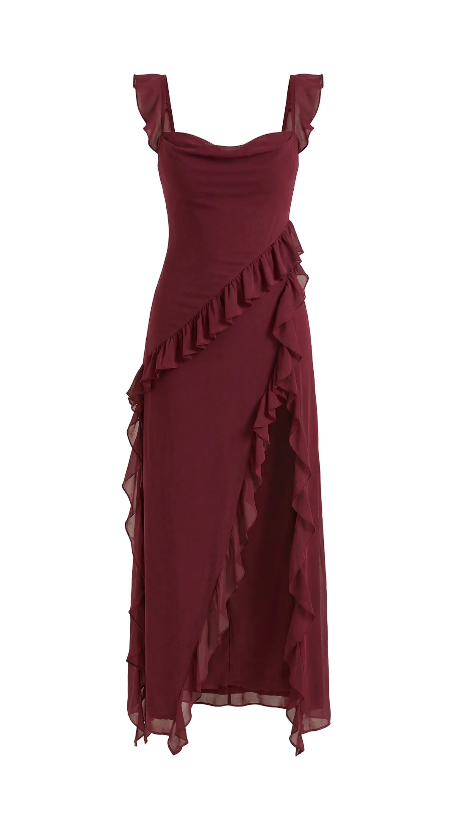 SUSAN | VESTIDO LARGO CON VOLANTES